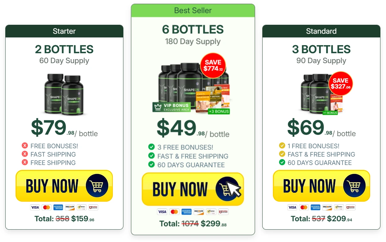 ShapeON checkout page
